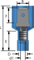 Kabelschoen Geel Man 6,3mm (25st)