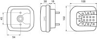 AEB Achterlicht Led + Plaatverlichting, 12/24v, 102x108x56mm