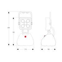 AEB Magentische Led Werklamp, 600 Lumen