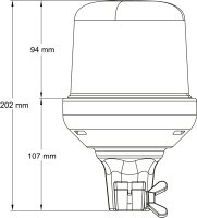 AEB Oranje Led Flitslicht, 14 Flitspatronen, Buisvestiging, 12/24v