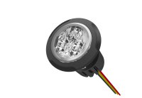 AEB Oranje Ronde Led Flitser, 3 Leds, 12/24v, Ø36mm