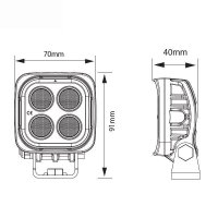 VISION X Overlander 4 Led, Vierkant, 1544 Lumen, 70x91x40mm