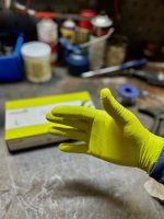 FINIXA Super Grip Nitrile Disposable Gloves Lime Green, Medium (50pcs)