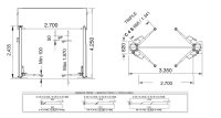 CASCOS Pont élévateur Deux Colonne , Sans Plancher 4000kg 400v Confort