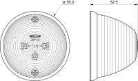 AEB White Mushroom Light, Marking Light, Ø 76mm