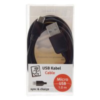 2GO Usb-datakabel Micro-usb -> Usb, Zwart, 100cm