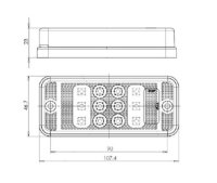 AEB Reversing light Crystal Led, 107x46mm