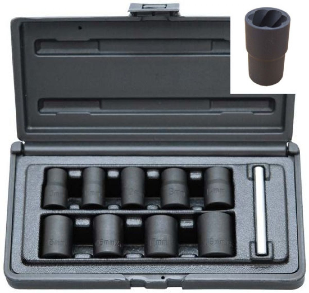 DELTACH 3/8" (10mm) Spiraal Doppenset, 9-delig