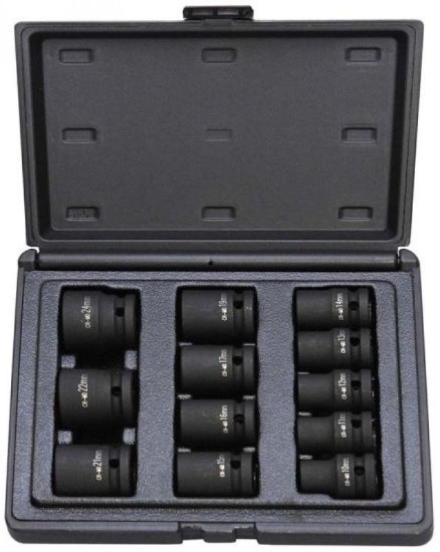 DELTACH 1/2" (12,5mm) Krachtdoppenset Kort, 12-delig