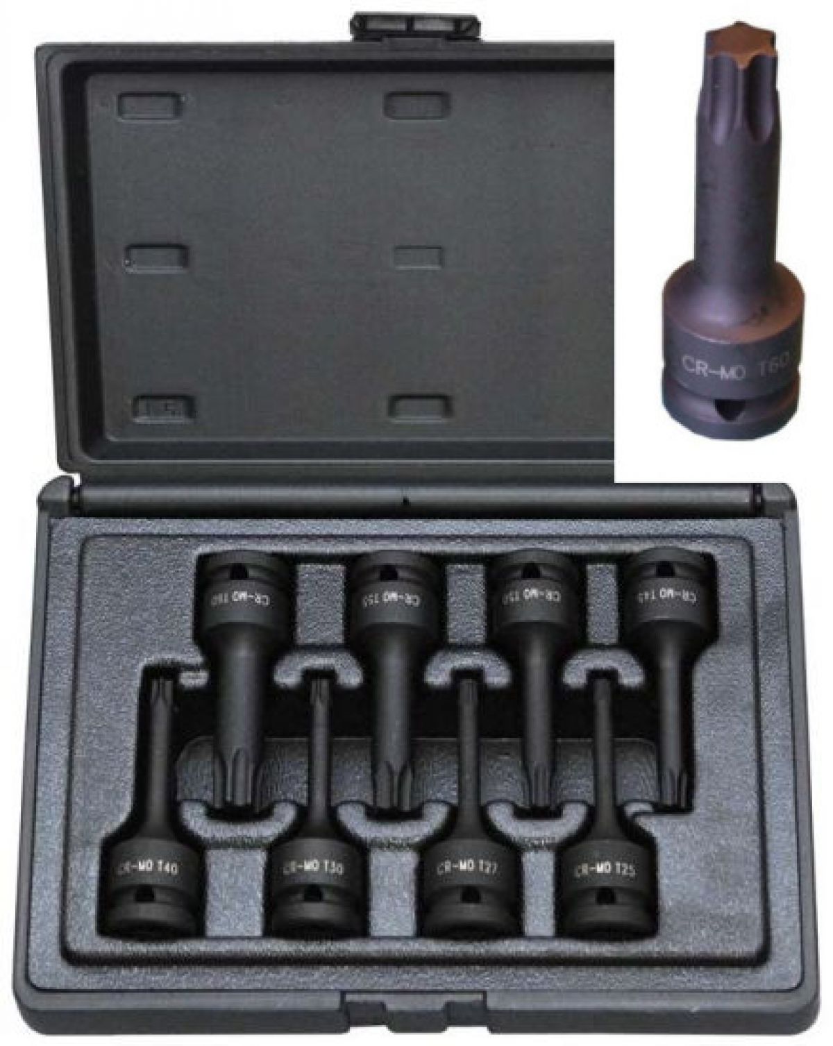 DELTACH 1/2" (12,5mm) Krachtdoppenset Torx, 8-delig