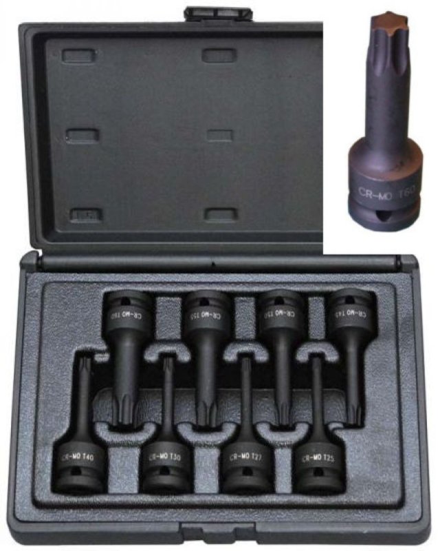 DELTACH 1/2" (12,5mm) Krachtdoppenset Torx, 8-delig