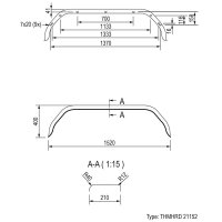 PROPLUS Mudguard Angular Tandem Axle 13/14 Inch (21152)