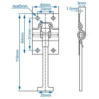PROPLUS Support De Porte Avec Contre-pièce