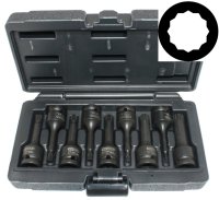 KS-TOOLS 1/2" (12.5mm) Bit Bit Wrench Set For Multitooth, 9-Piece