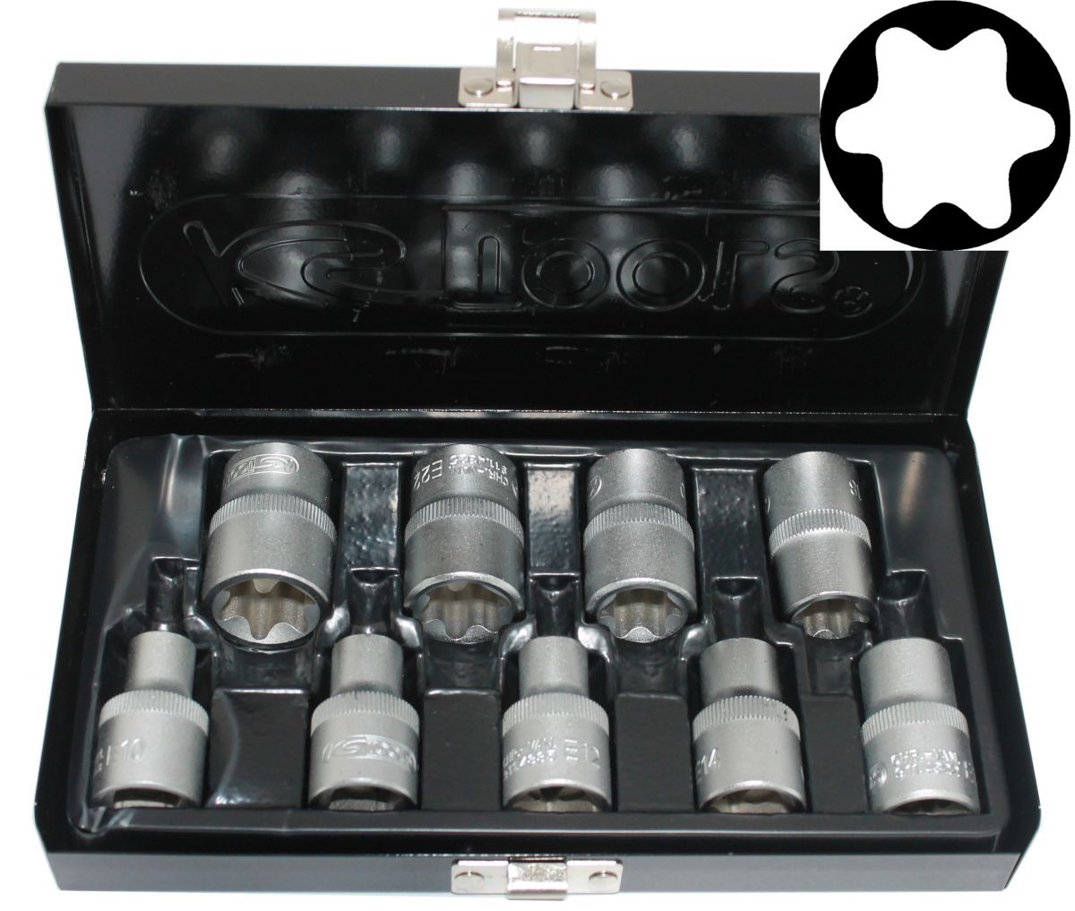 KS-TOOLS 1/2" (12,5mm) Doppenset E-torx , 9-delig
