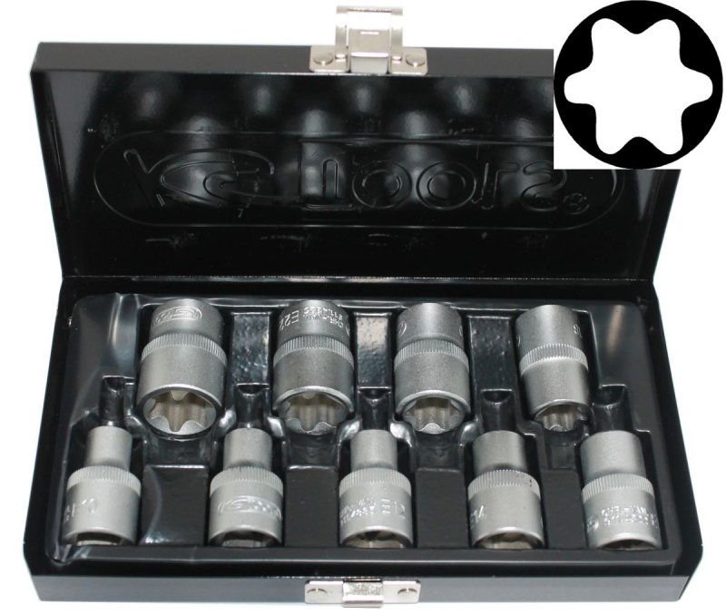 KS-TOOLS 1/2" (12,5mm) Doppenset E-torx , 9-delig