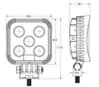 AEB Lampe De Travail Compacte à Led, 12-24v, 85x85x38,5mm