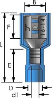 Kabelschoen Geel Vrouwelijk 6,3mm (25st)