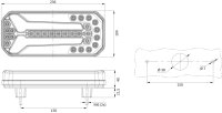 AEB Achterlicht Led + Plaatverlichting, 12/24v, 236x104x40mm