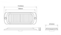 AEB Witte Led Flitser, 12 Leds, 12/24v, 115x43x9mm