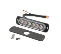 AEB Duo Wit/oranje Led Flitser, 6 Leds, 12/24v, 113x28x9mm