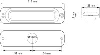 AEB Oranje Led Flitser, 6 Leds, 12/24v, 113x28x9mm