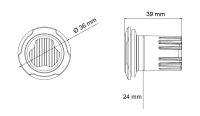 AEB Witte Ronde Led Flitser, 3 Leds, 12/24v, Ø36mm