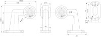 AEB Side Marking Led,crystal/rouge,12/24v,125x148x47mm