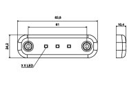 AEB Led Makeerlicht Wit, 12-24v, 84x24x10.4mm