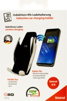 2GO Universal Smartphone Holder, Wireless Charging, Suction Cup And Ventilation Rooster