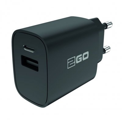 2GO Home Charger/fast Charger 240v, Usb+usb-c, 20w, 3.1a