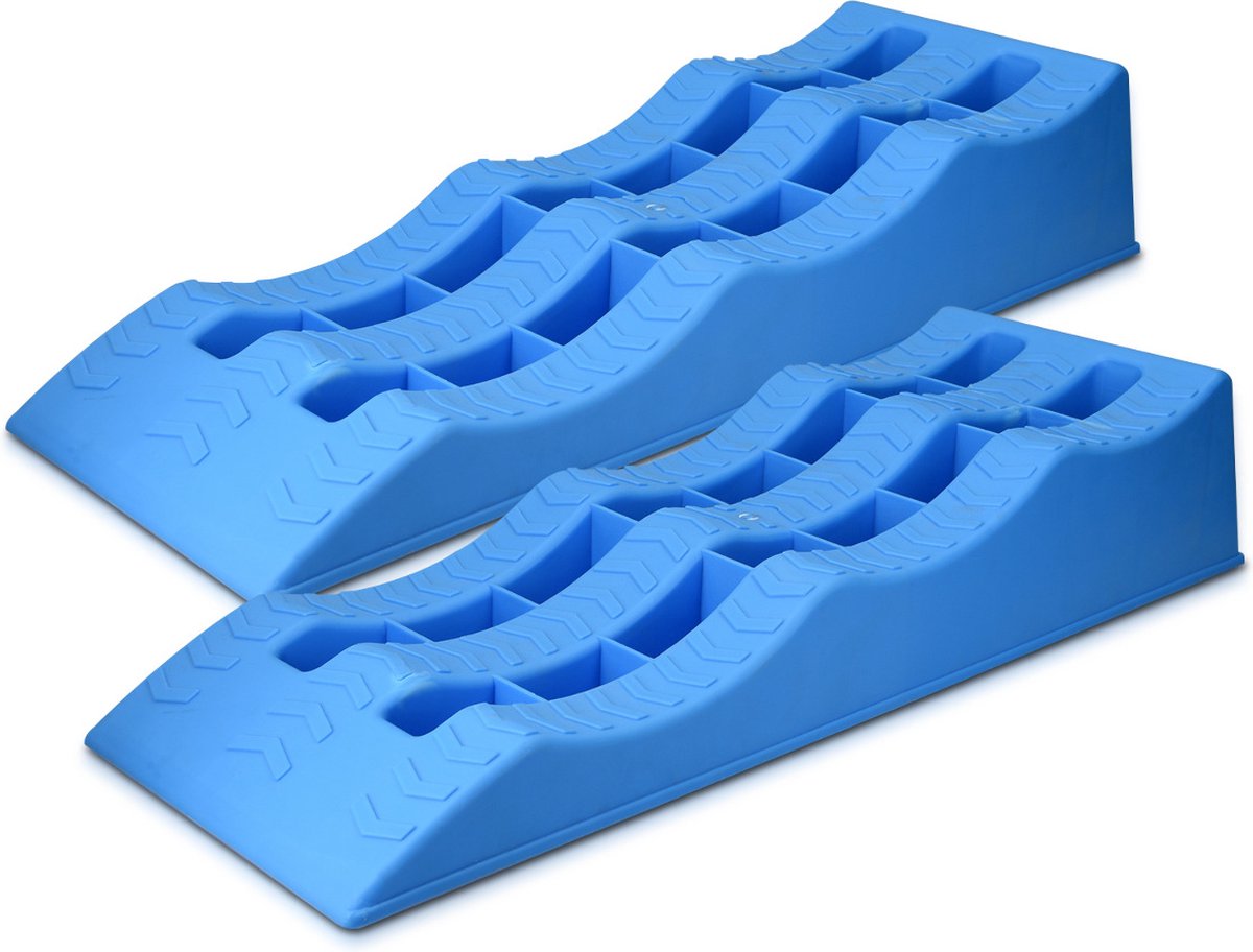 PROPLUS Oprijblok/niveaublok Camper, Blauw, 2 Stuk