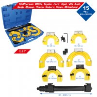 BRILLIANT TOOLS Spring Tensioner Set With Plastic Protection Inserts, 15 Pcs