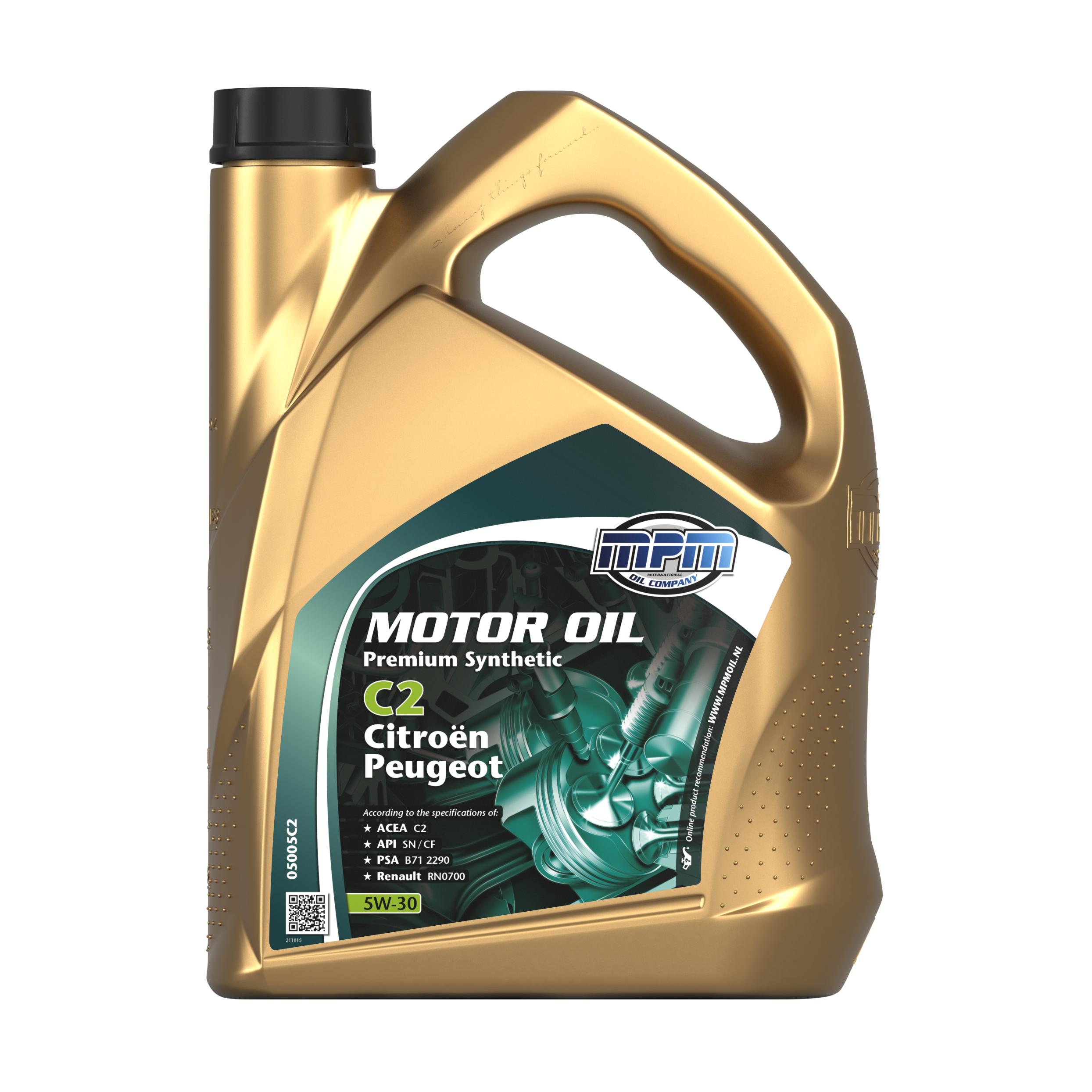 MPM Motorolie 5w-30 Premium Synthetic C2 Citroën/peugeot, 5l