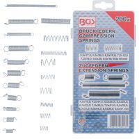 BGS TECHNIC Assortiment De Ressorts, Ressorts Hélicoïdaux Et Ressorts De Compression, 200 Pcs.