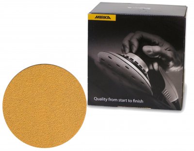 MIRKA Gold Sanding Discs Ø77 Mm Velcro, 0 Holes, P320 (50pcs)