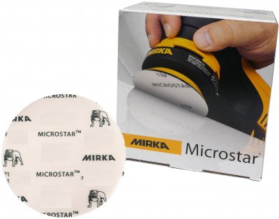 MIRKA Microstar Schuurschijf Ø77 Mm Velcro, 0 Gaten, P1500 (50st)