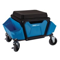DRAPER Workshop Stool With Large Wheels And Storage Compartments