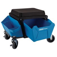 DRAPER Workshop Stool With Large Wheels And Storage Compartments