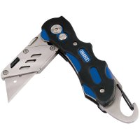 DRAPER Foldable Trimming Knife With Belt Clip, Blue
