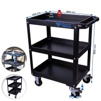 BRILLIANT TOOLS Workshop Trolley With 3 Storage Compartments, 425x680x850mm