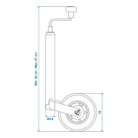 PROPLUS Nose Wheel 48mm Rim Metal With Rubber Band (200x50mm)