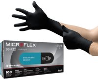 MICROFLEX Midknight Touch Glove, L, Nitrile, Black, 100pcs | 93-732