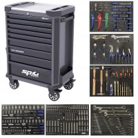 SP TOOLS Tool Cart Tech Series, 9 Drawers, 366-Piece, Black Handles