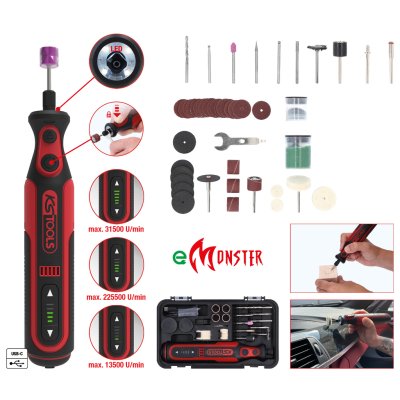 KS-TOOLS Emonster Accu-multitoolset Met 50 Accessoires