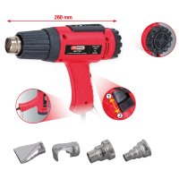 KS-TOOLS Hot Air Gun With 6 Temperature Settings, Includes 4 Attachments, 220v