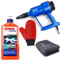 Combo Kit With Vehicle Dry Blower, Drying Cloth, Shampoo And Wash Glove