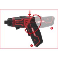 KS-TOOLS 1/4" Emonster Accu-bit-schroefmachineset, Draaibare Kop, 27-dlg