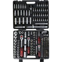 KS-TOOLS 1/4"(6,3mm) + 3/8"(10mm) + 1/2" (12,5mm) Socket Wrench Set In Case, 195-pieces