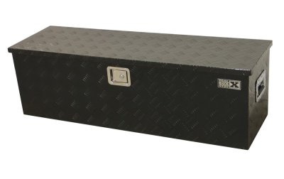 TOOLBOX4YOU Storage Box Chequer Plate Large Black Coated, 1230x380x380mm